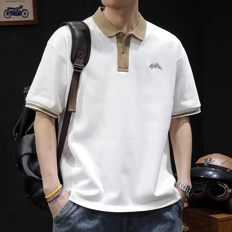 U&PURA美式重磅polo衫男款新款短袖t恤夏季潮牌休闲百搭潮流T恤