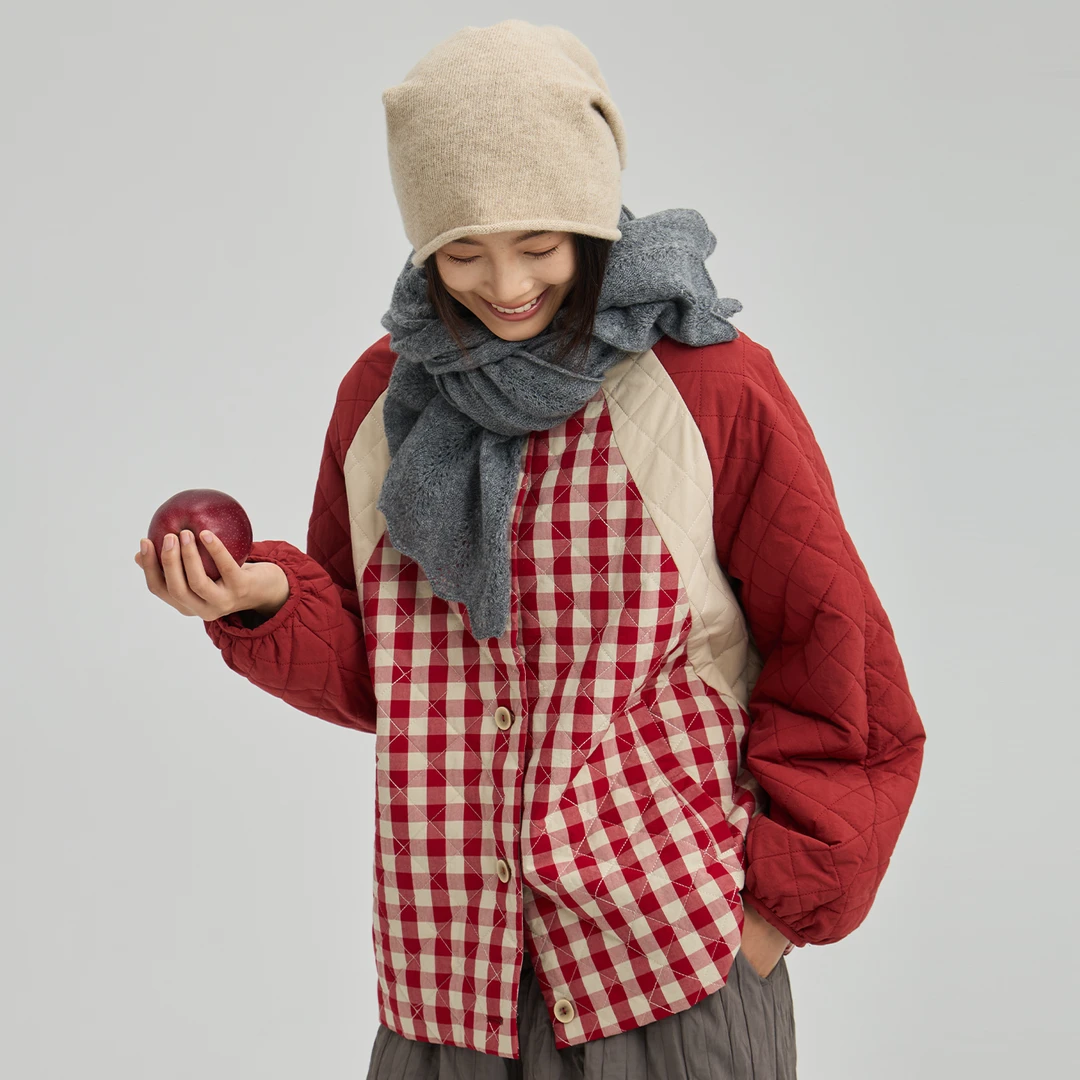 【奶油蛋黄酱】25年冬季新品全棉复古风薄短款棉服外套女装