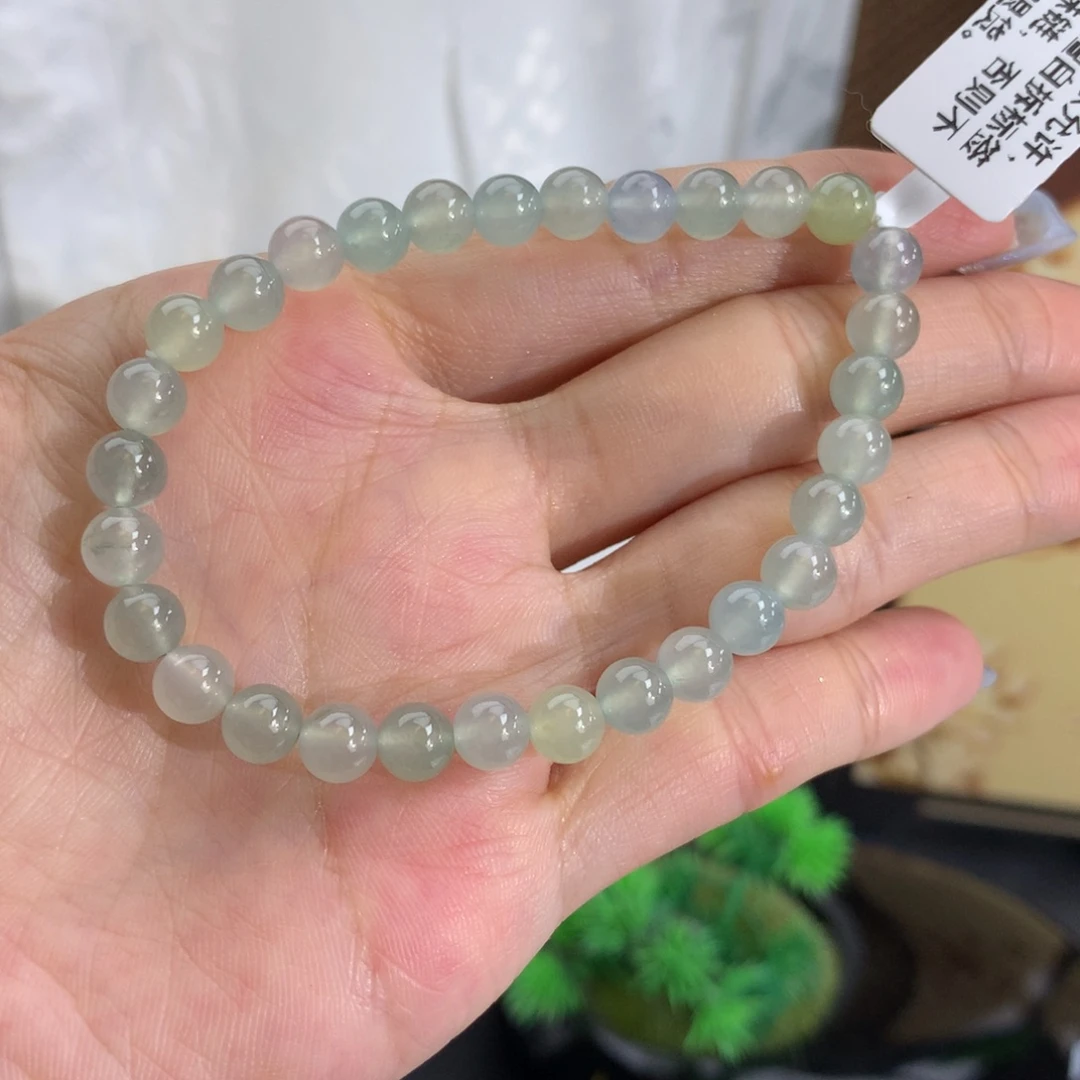 翡翠未镶嵌手串卡6冰胶马卡龙手串