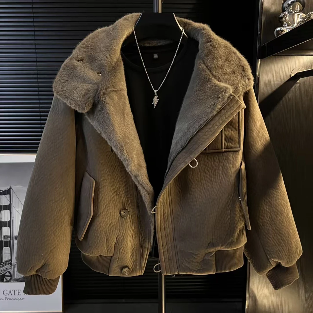 【运费补贴】Z-港澳韩系冬季休闲保暖夹克加绒加厚翻领设计款