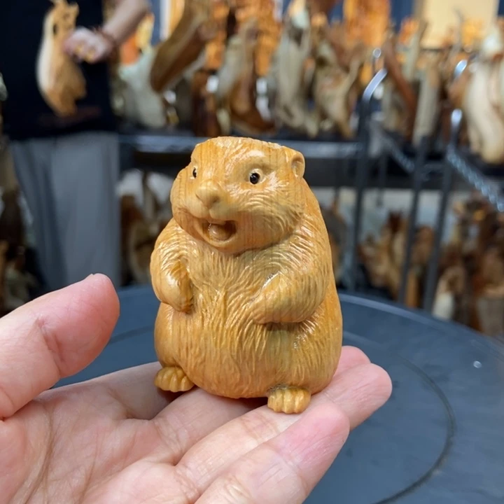 柏木（崖柏）手把件土拔鼠