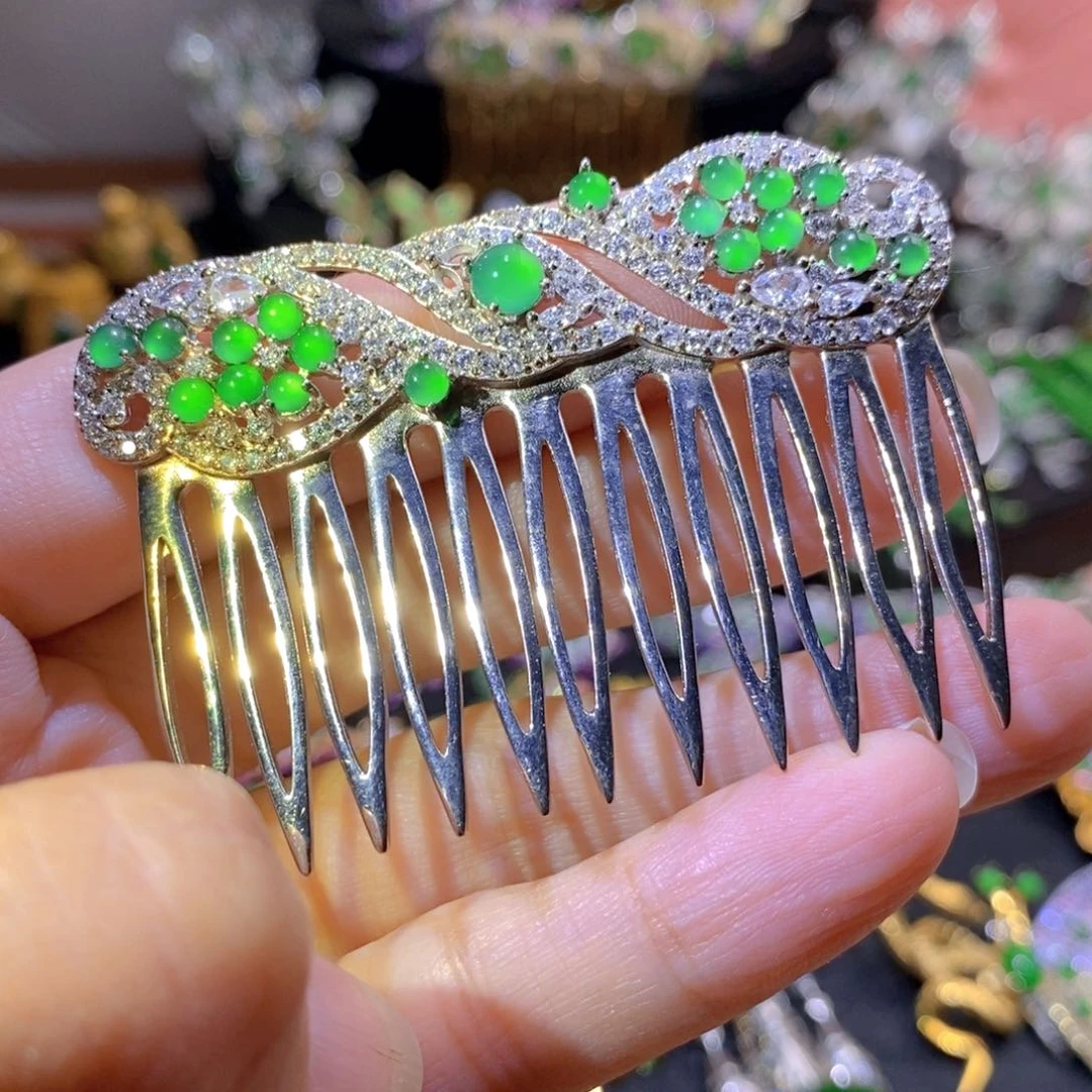 吊坠(不含链)银S925镶嵌翡翠