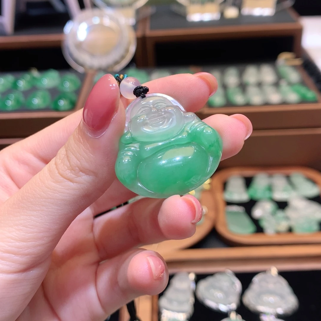 石英质玉（非洲翠）未镶嵌颈饰橙**橙佛公