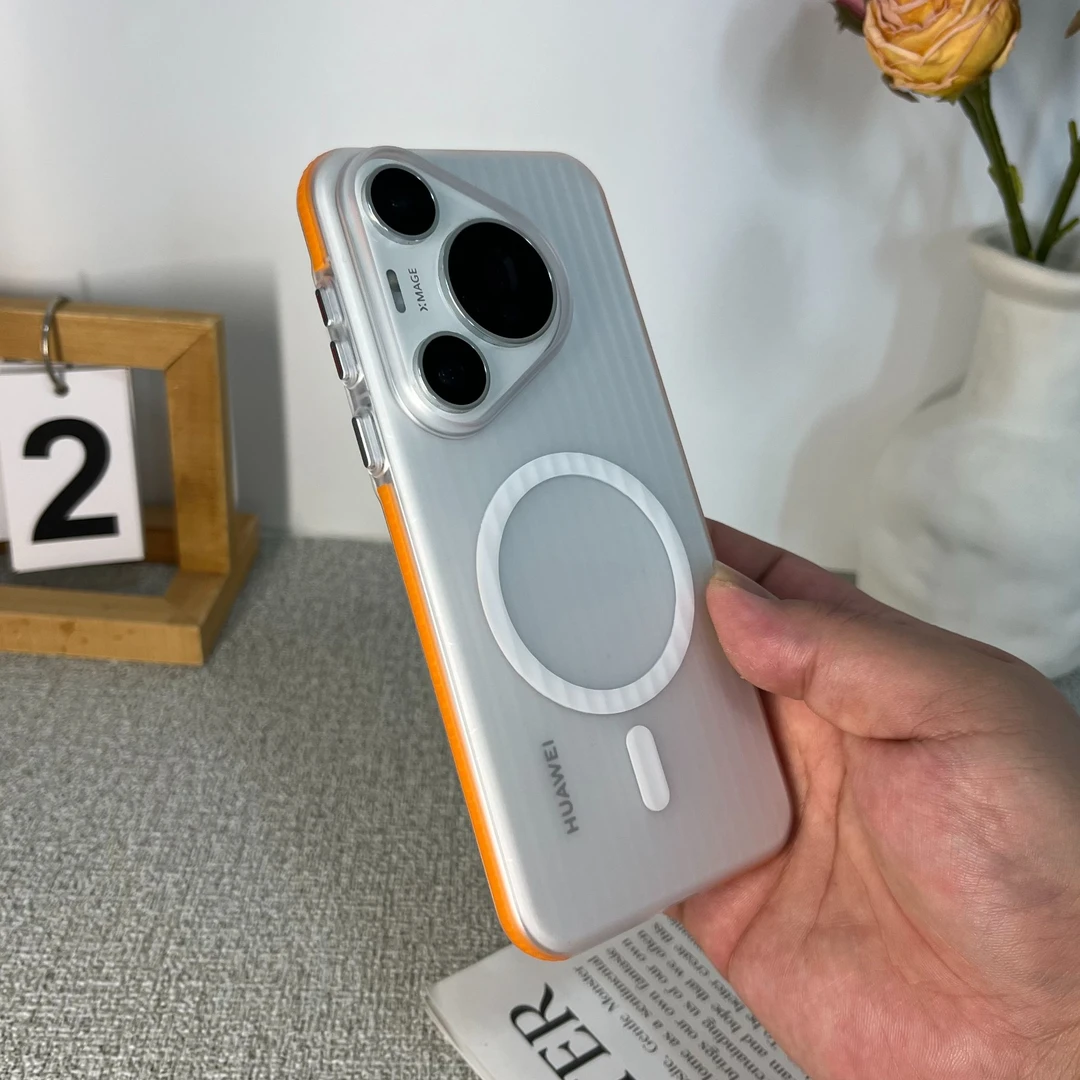 瓦楞防滑条边适用华为Pura80Pro手机壳磁吸磨砂p70+硬壳70Ultra壳