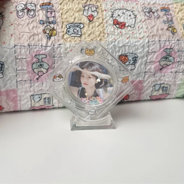 明星周边可选择摆件展示架透明圆形亚克力精致物料手工丁禹兮定制