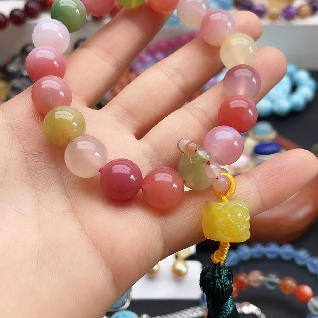 烟晶银S925镶嵌手链