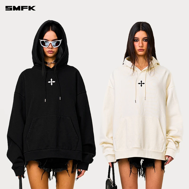 SMFK十字永恒初代帽衫CH001B1 黑白简约时尚休闲宽松百搭套头卫衣