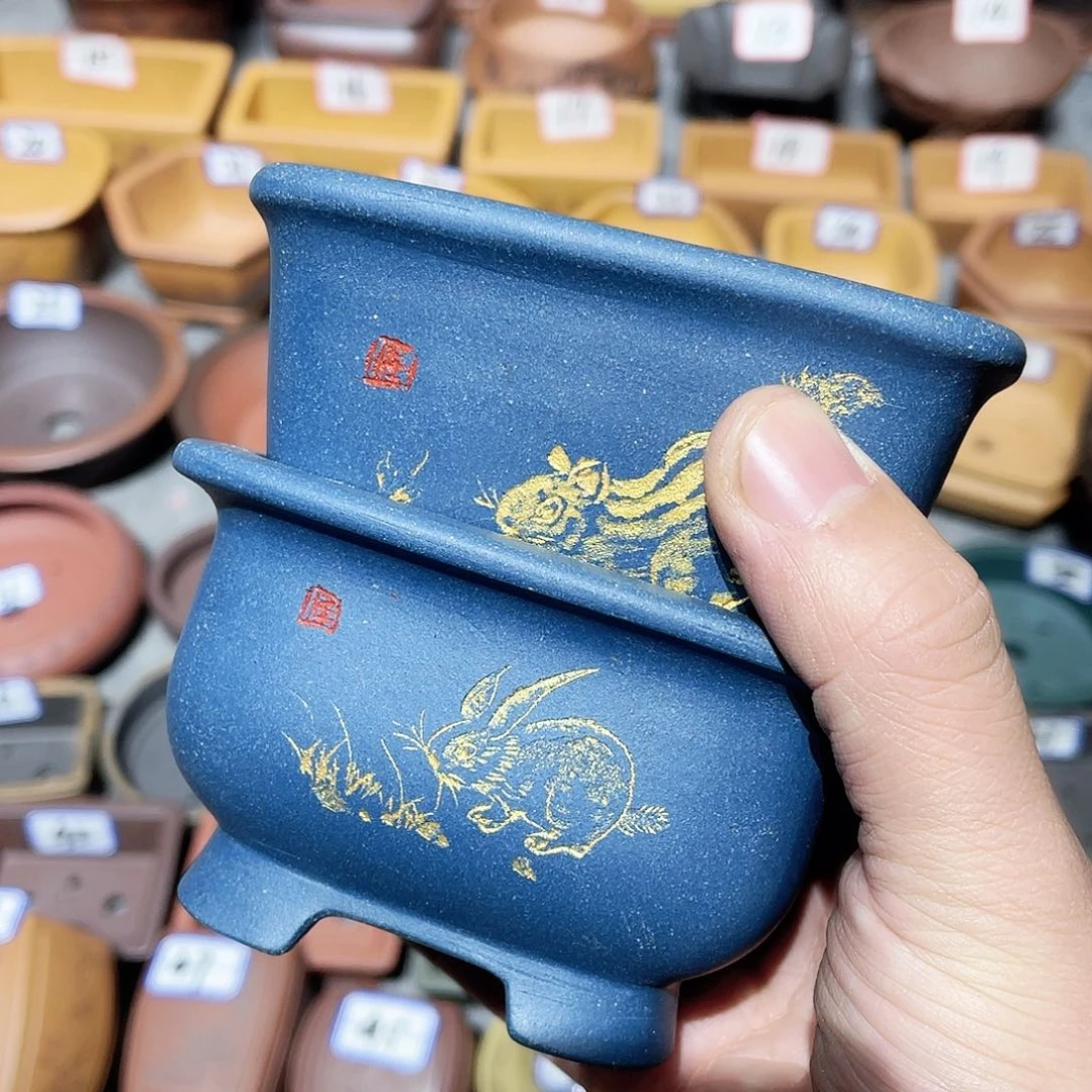 江***好紫砂小盆二个小盆组合