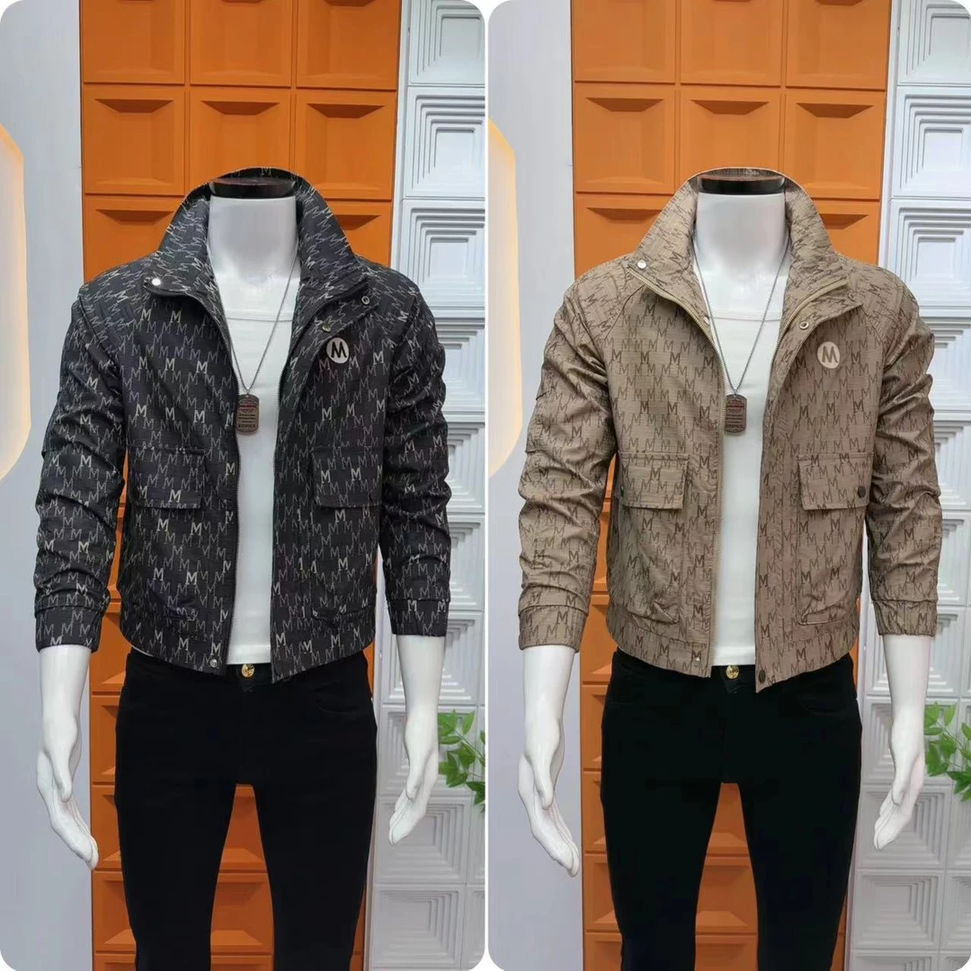 潮牌个性立领男外套春秋季褂子2025新款男装上衣休闲痞帅气男夹克