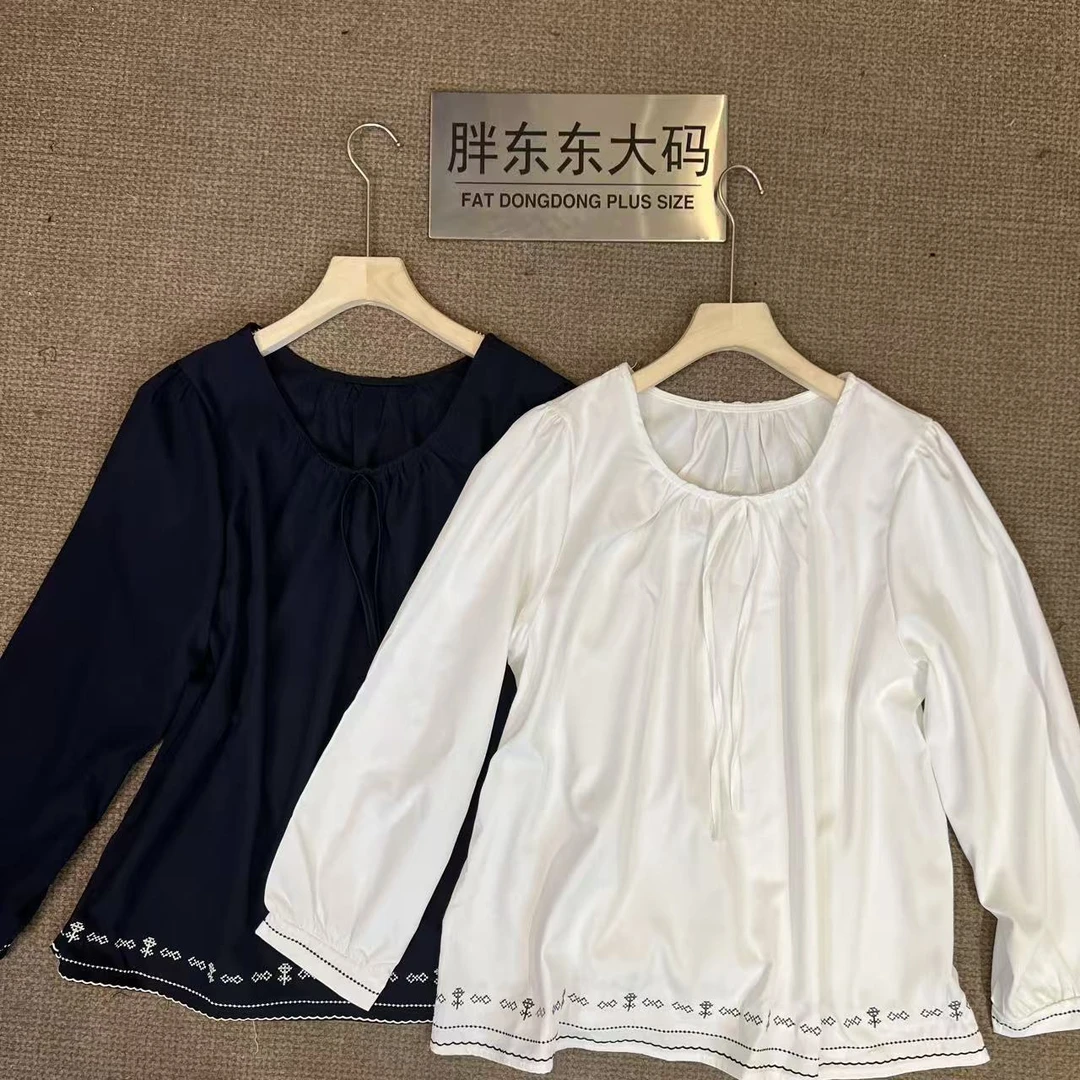 「怦然心动」东东家*0796大码早秋新款刺绣花花民族风显瘦宽松上衣