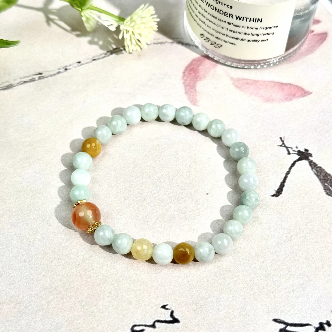 B19翡翠手链清冷感精致百搭的复古手链