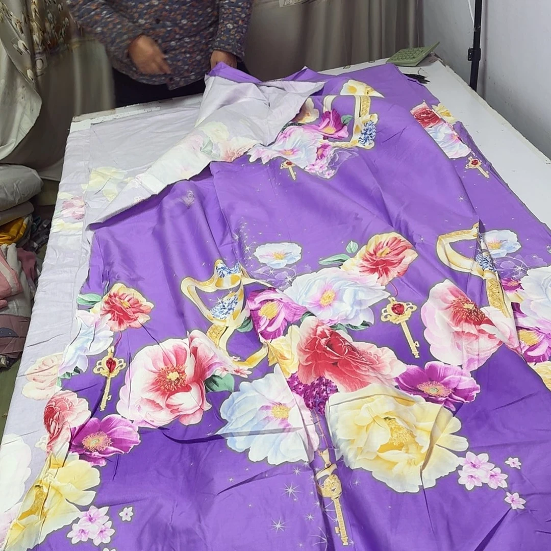 棉7米紫色斜纹棉布料