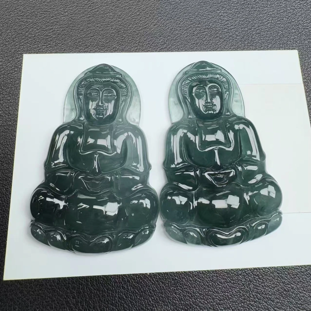 【玉经纶】31003/Q29-天然A货翡翠观音吊坠-多样性发其一