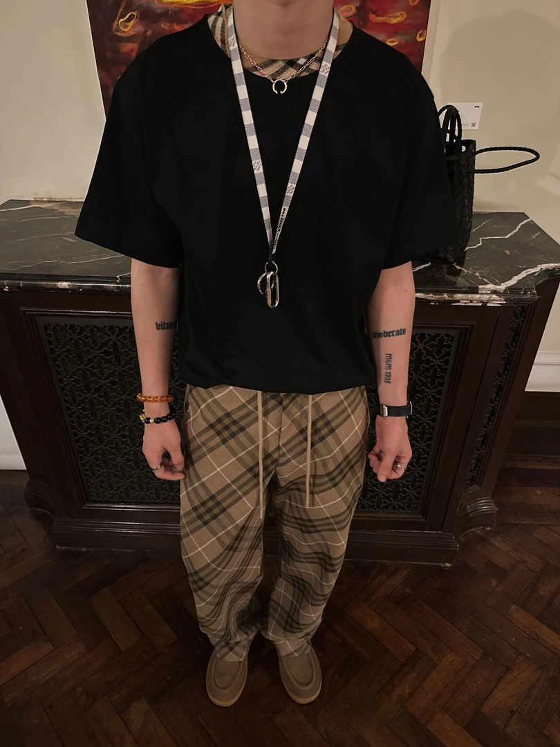 夏季新款 “欧式英伦"风优雅领口格纹老钱风贵气高级感简约T短袖