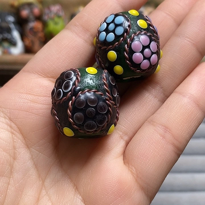 琉璃颈饰随机一个珠子058