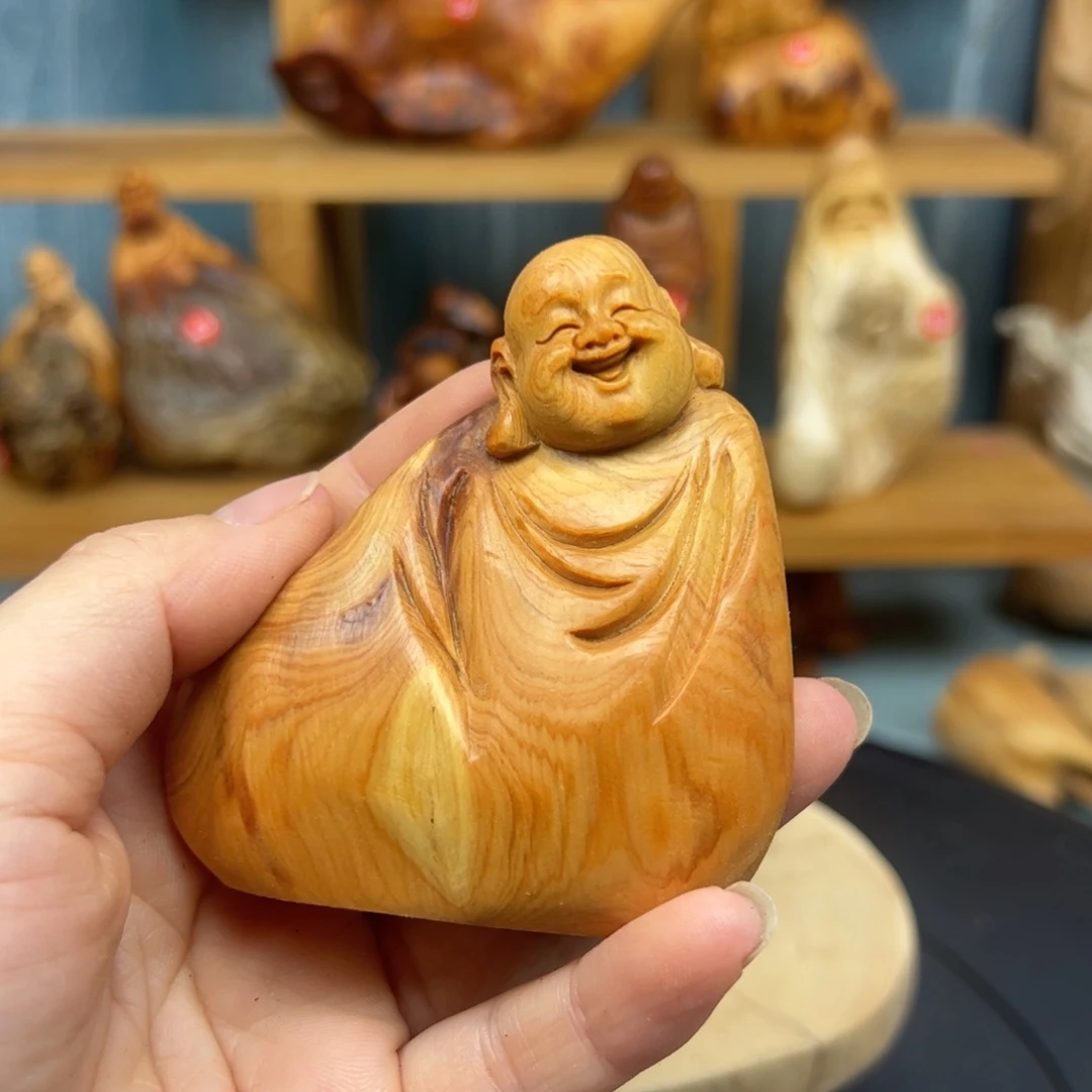 木怀****人崖柏木摆件手把件