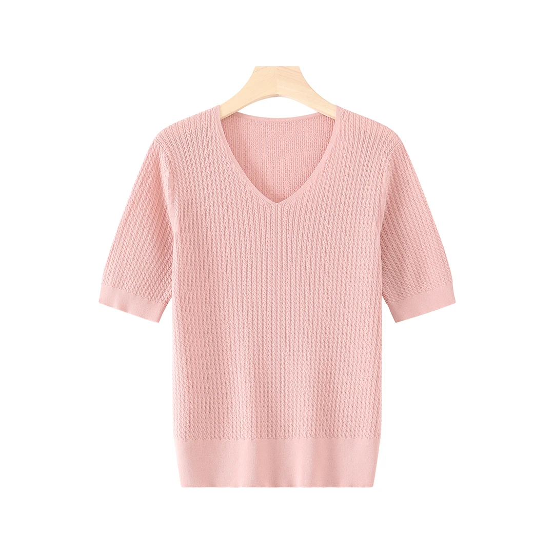 清爽~舒适不闷汗（含桑蚕丝+莱赛尔）2025春夏简约短袖女T恤