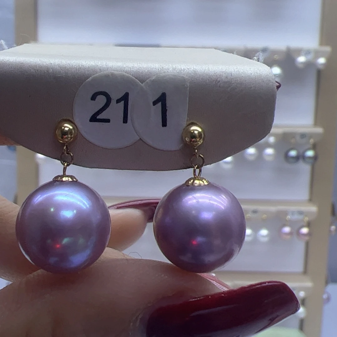 淡水珍珠耳饰18K金镶嵌