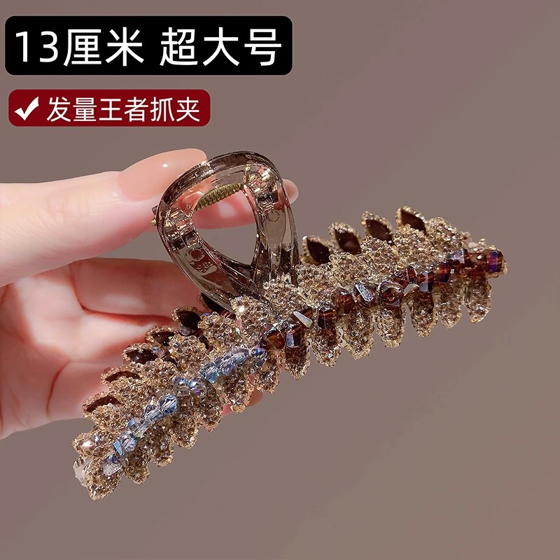 2025新款高级感轻奢麦穗镶钻鲨鱼夹女网红新款后脑勺全盘发夹头饰