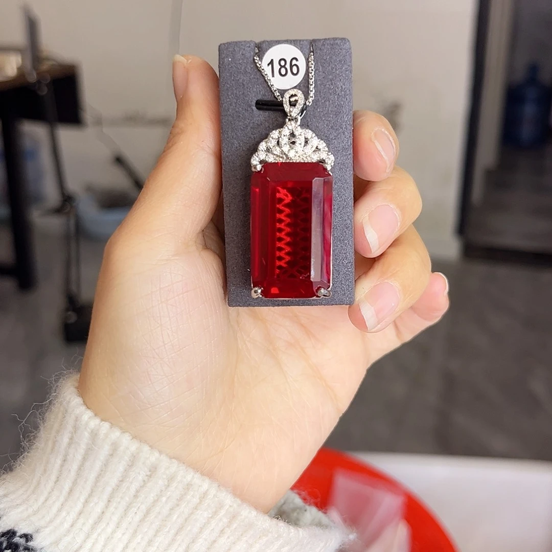 颈饰银S925镶嵌红宝石叠加3单270价格