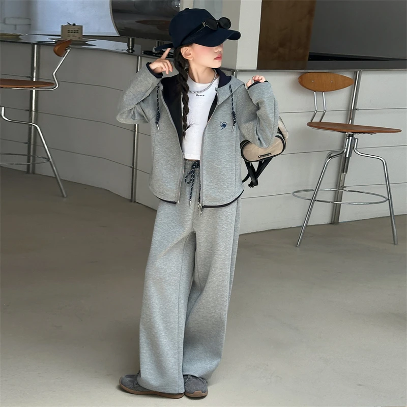 女童卫衣套装时髦洋气春秋儿童运动休闲阔腿两件套秋季韩版中大童