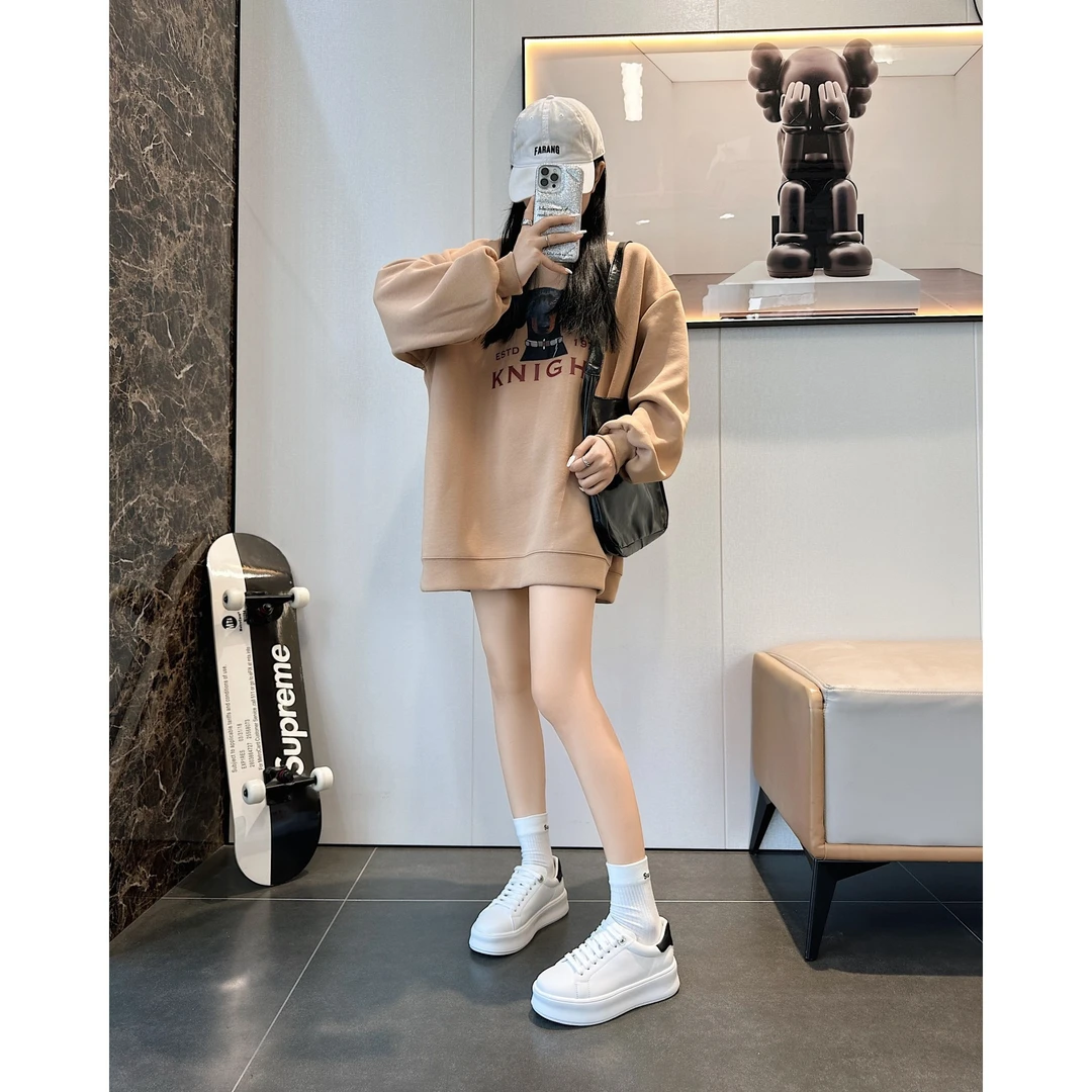 百搭小白鞋夏季新款增高女鞋透气厚休闲板鞋女23-695