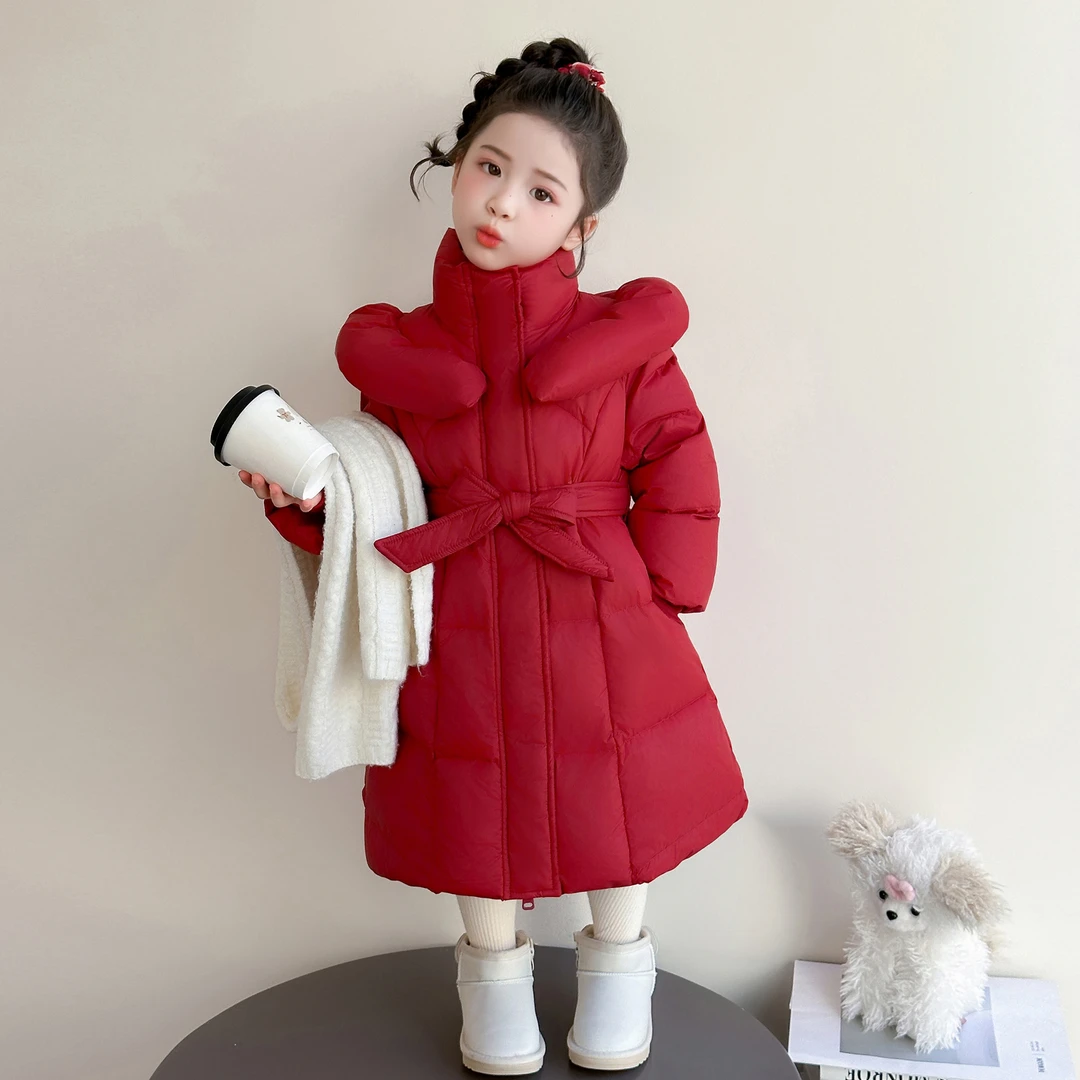 女童羽绒服冬装2025新款洋气女宝宝冬季白鸭绒外套儿童保暖中长款