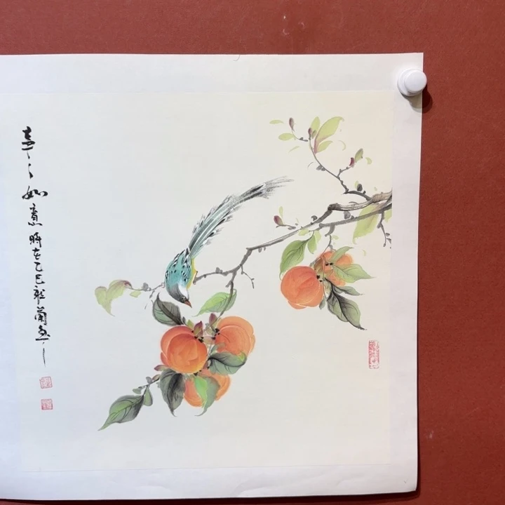 国画听兰花鸟老师