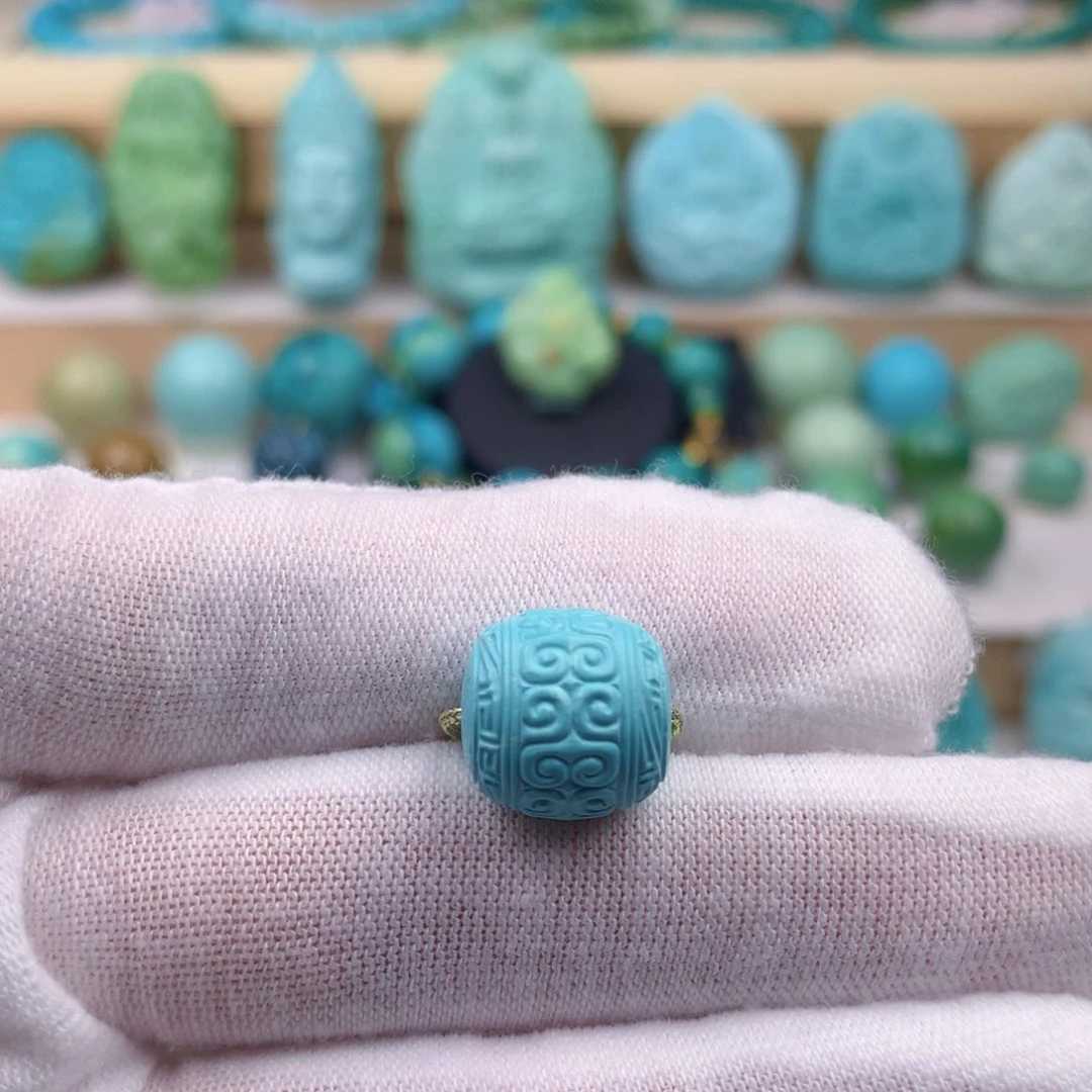 未镶嵌绿松石珠宝奇石12.1mm
