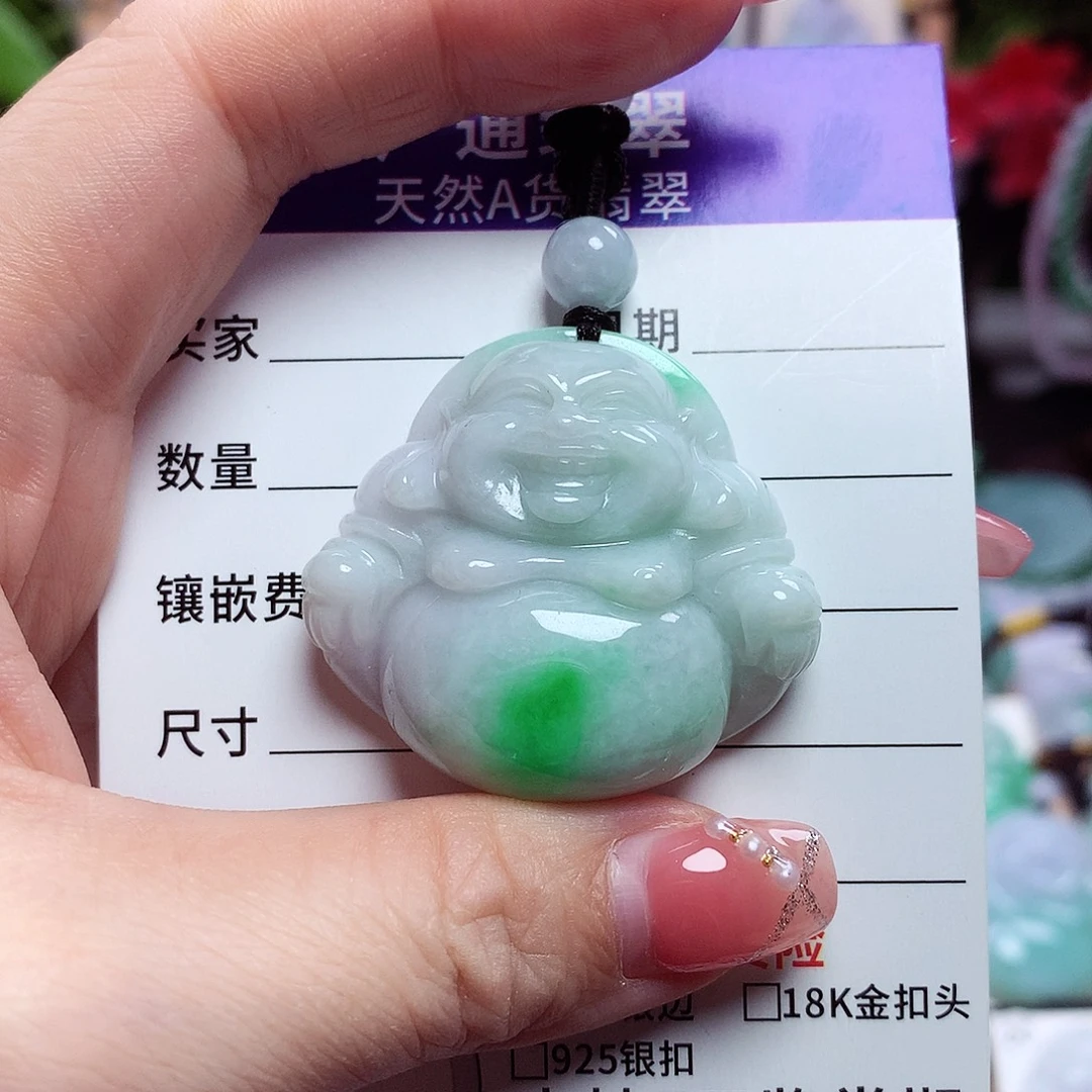 翡翠未镶嵌颈饰佛公11
