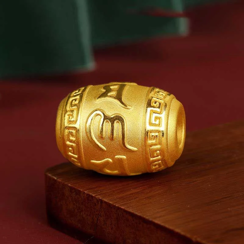 金色六字言串珠时尚气质百搭款高颜值手工DIY材料转运珠编绳隔珠.