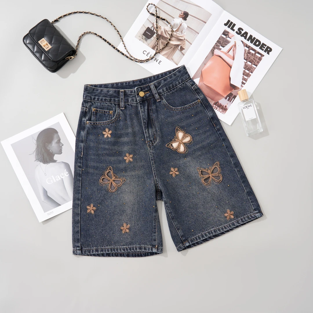 S夏季薄款大码显瘦不掉色韩版A字牛仔短裤女