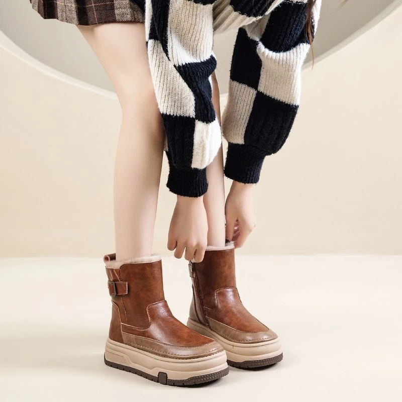 雪地靴女冬季加绒保暖加厚高帮东北大棉鞋时尚百搭马丁靴子88-1