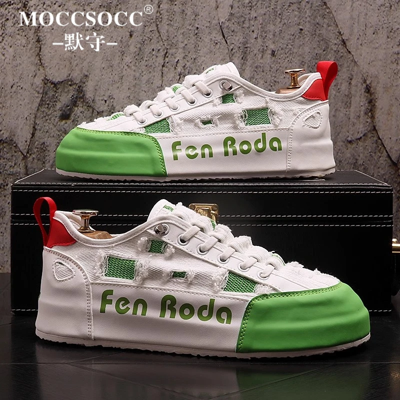 MOCCSOCC板鞋男夏季新款潮流小白鞋轻便透气休闲鞋时尚百搭运动鞋