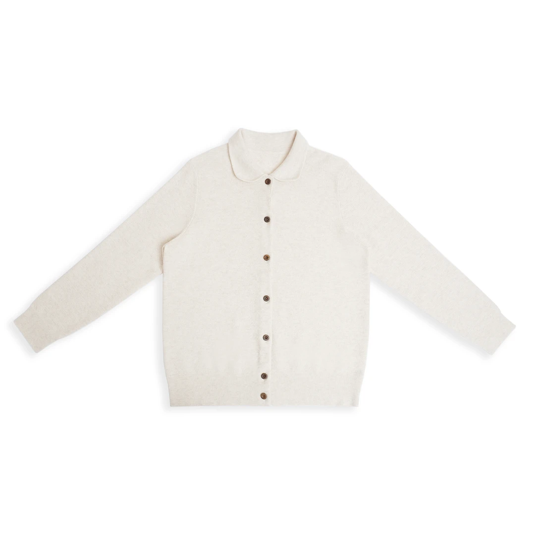 雅比那【碎玉开衫】山羊绒时尚百搭厚款小翻领国风开衫气质