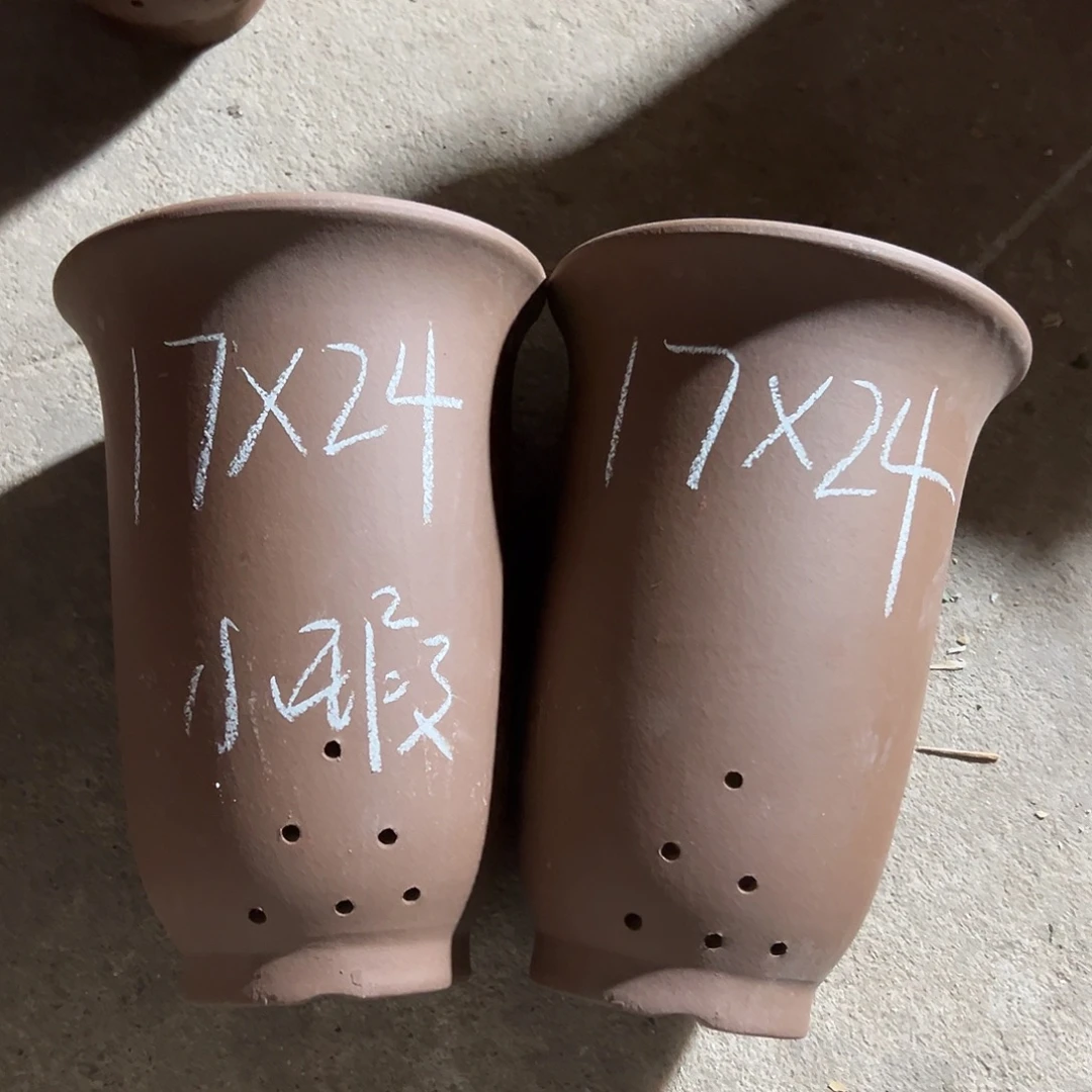 紫砂花盆宜兴紫砂花盆2只