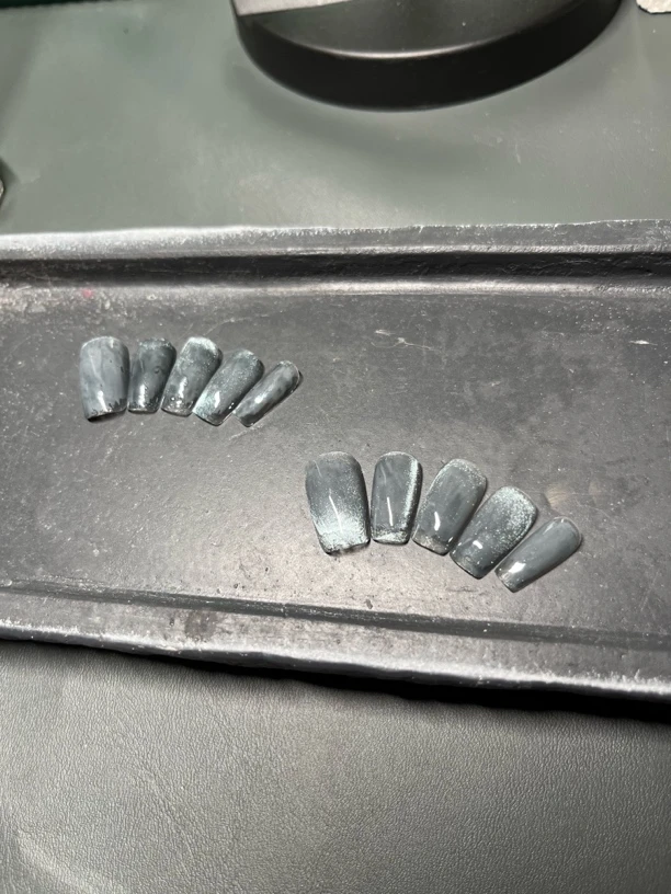 十一月第S18集涂鸦黑猫眼穿戴甲美甲手工穿戴式梯形时尚