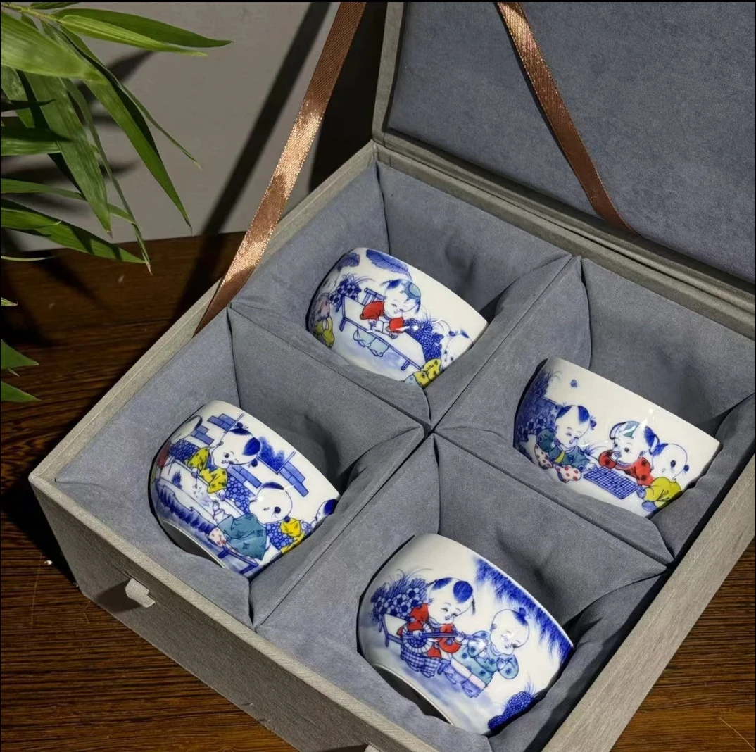 【青花加彩童子杯】——至臻方远