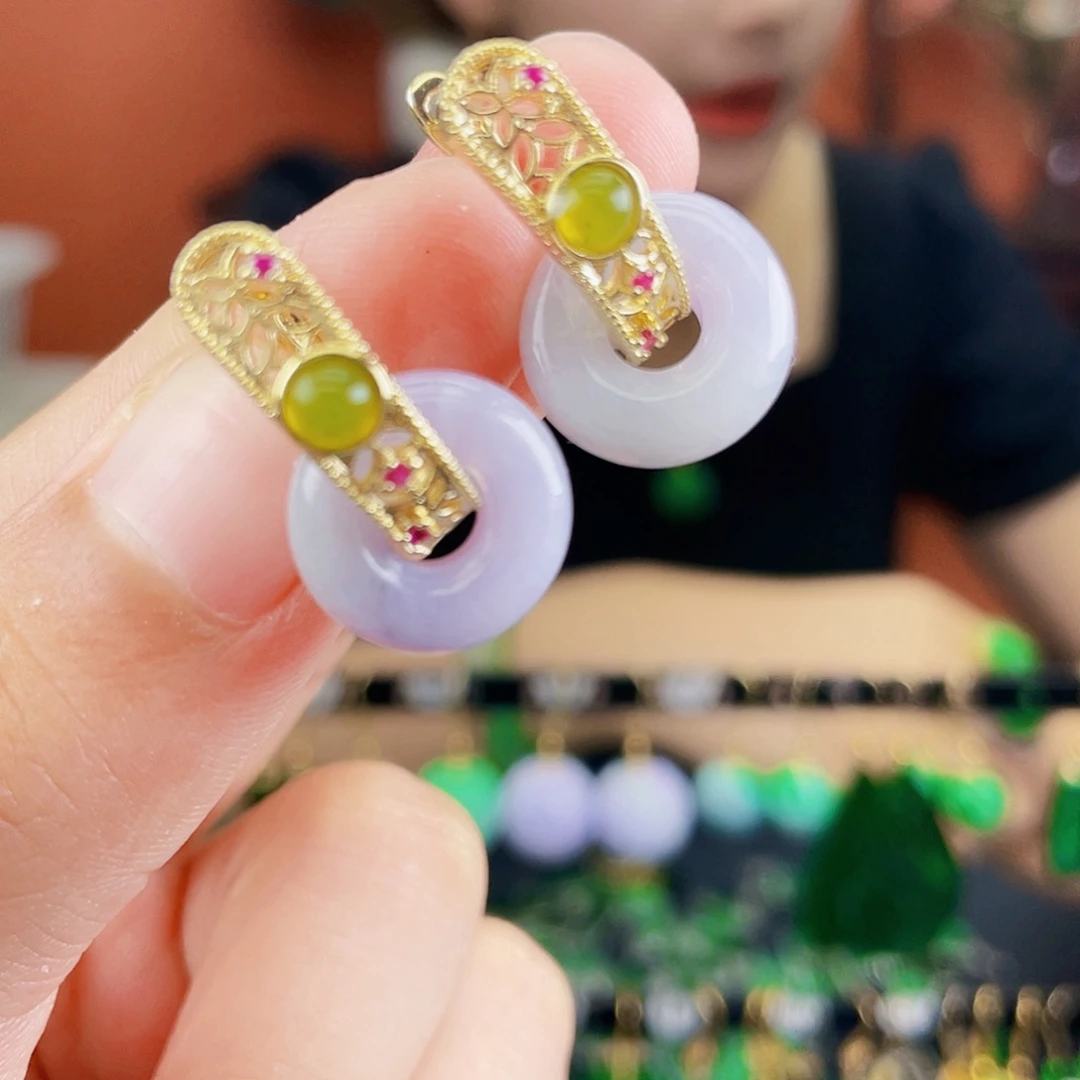 翡翠未镶嵌耳饰饰品