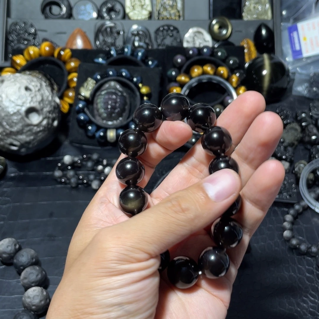 黑***水未镶嵌黑曜岩珠宝奇石