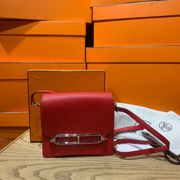 99新 Hermes/爱马仕 猪鼻子19辣椒红D刻 US341719