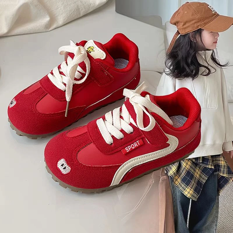 儿童运动鞋2025春秋新款女童时尚休闲鞋德训鞋幼儿园软底百搭单鞋