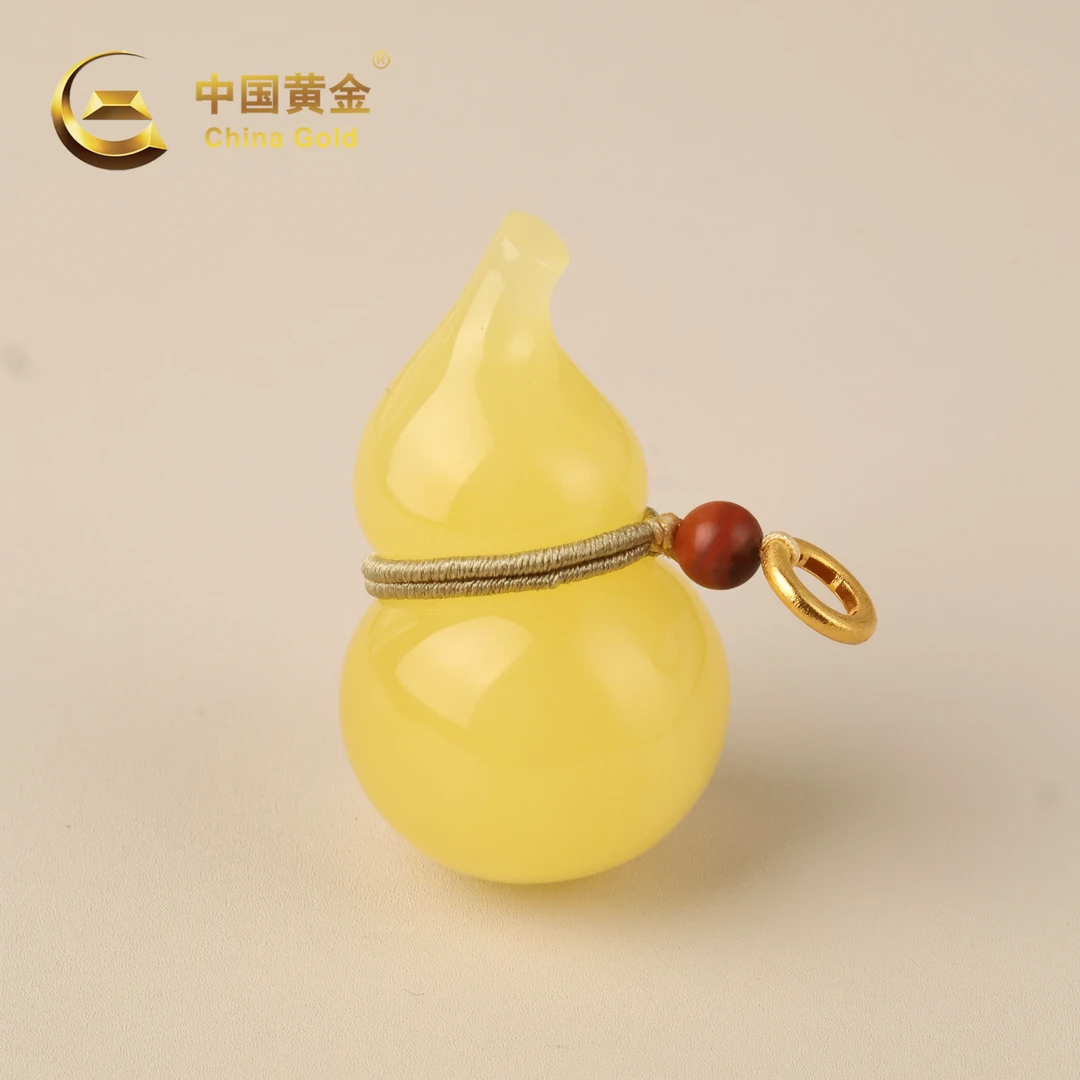 【中国黄金】曜灵 | 蜜蜡*吊坠*18k金镶嵌-D7594-Y