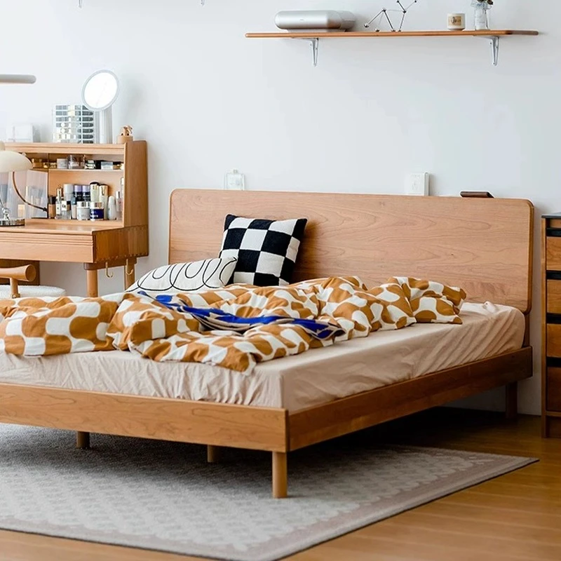 小岛实木床现代简约主卧日式床樱桃木榻榻米1.8米北欧双人床