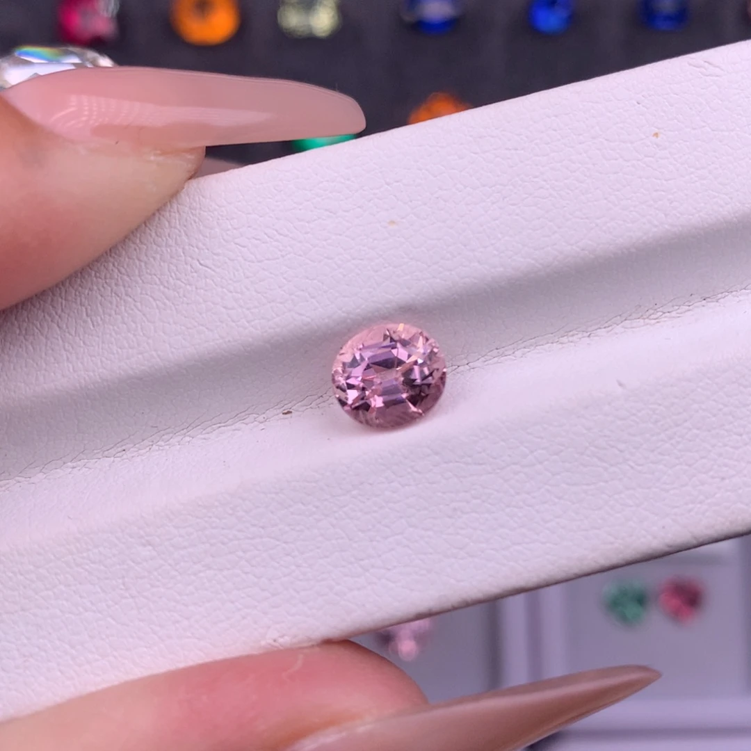 碧玺珠宝半成品未镶嵌1.61ct樱花粉碧玺