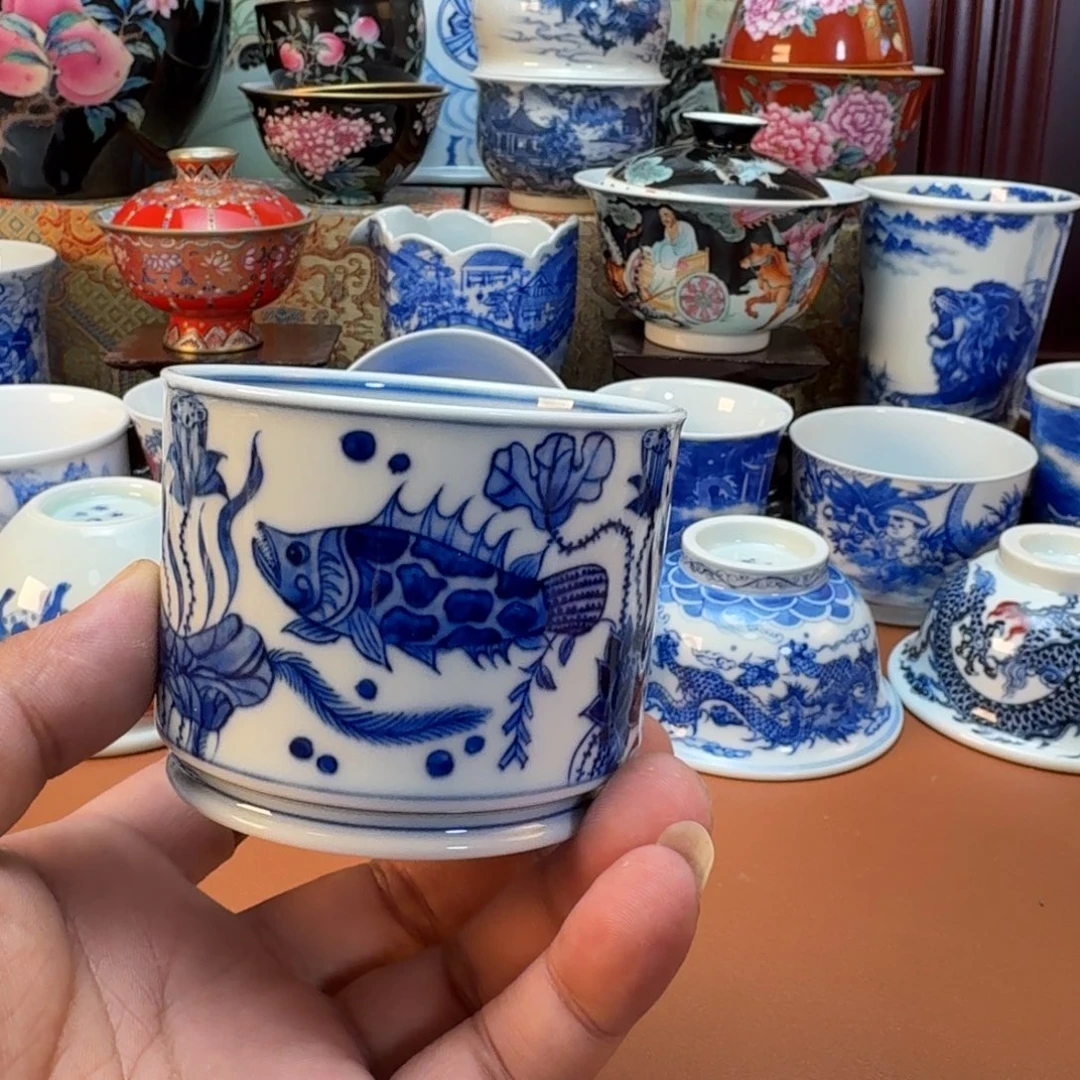 陶杯子景德镇全手工手绘陶瓷