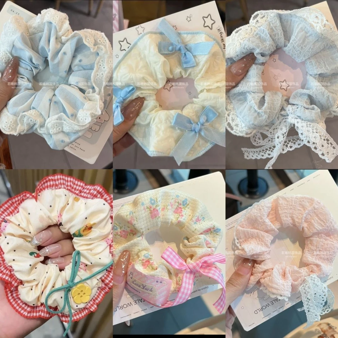 【甜美元素多】韩系温柔蝴蝶结大肠2025绳网发圈马尾头绳少女心发