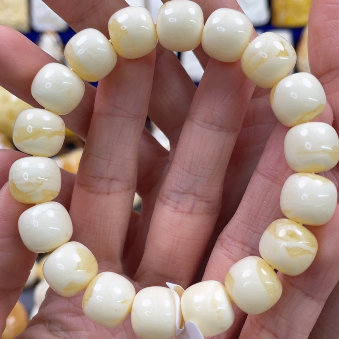 蜜蜡裸石未镶嵌琥珀蜜蜡手串卡12mm