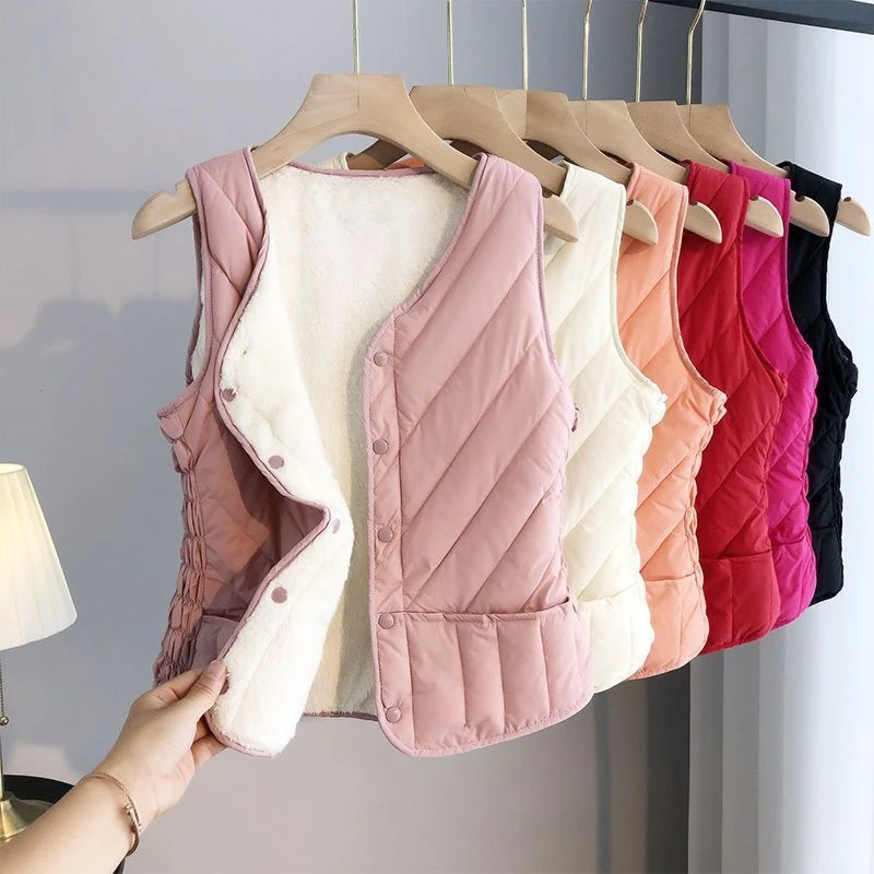 加绒棉马甲2025秋冬季新款马夹加厚保暖贴身背心内穿打底坎肩