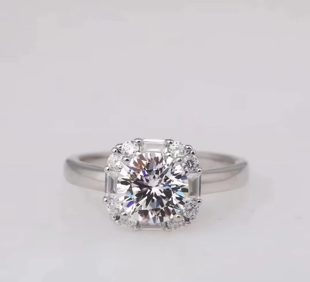 925银莫桑石戒指 【莱坤同灵光臂款】 1CT-2CT 时尚大气轻奢